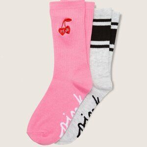 Victoria's Secret PINK Crew Socks - 2 pairs Gift Set